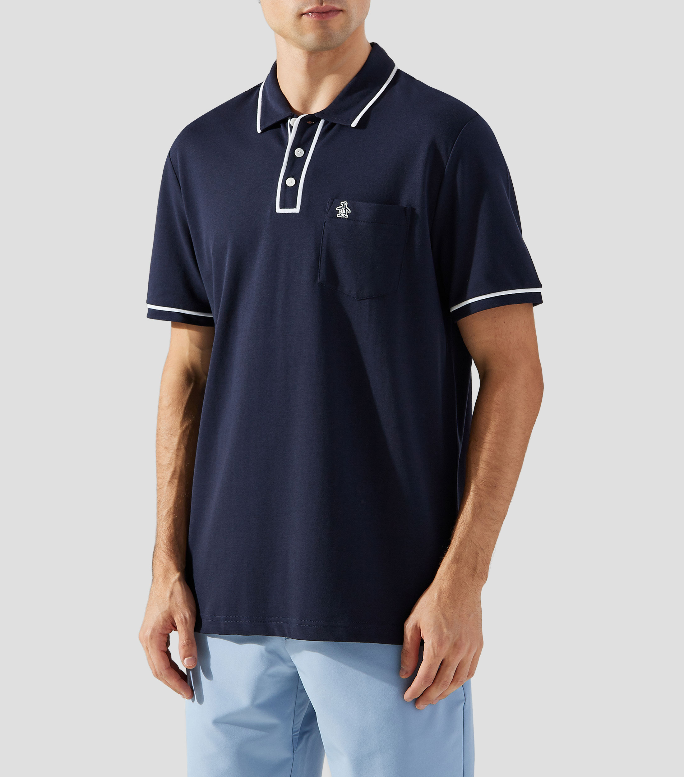 Playera tipo Polo manga corta con bolsillo Hombre